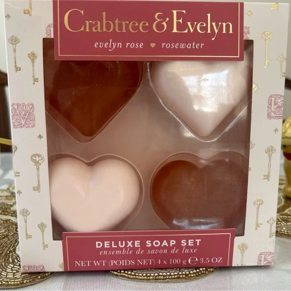 Crabtree & Evelyn Heart Soap Gift Set - Pink & Brown - Picture 6 of 8